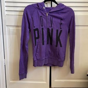 Purple love PINK zip up size XS